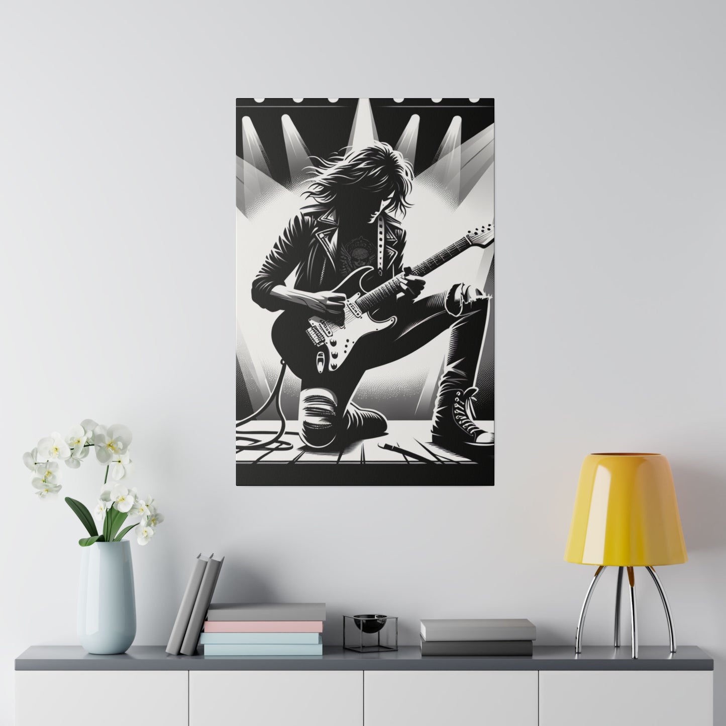 6789K - music art work, rockstar gifts, musician gift ideas, guitar art work, guitar artwork, guitar wall art canvas, playing guitar, decor