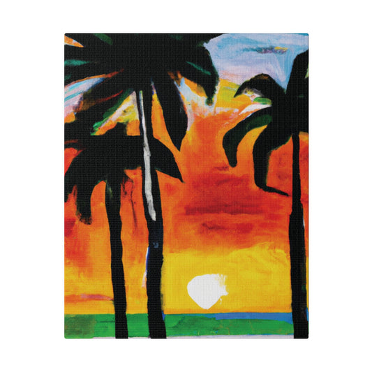 4312S - Miami Beach Sunset Painting Print | Miami | Beach | Sunset | Poster | Home Decor | Wall Art | Canvas