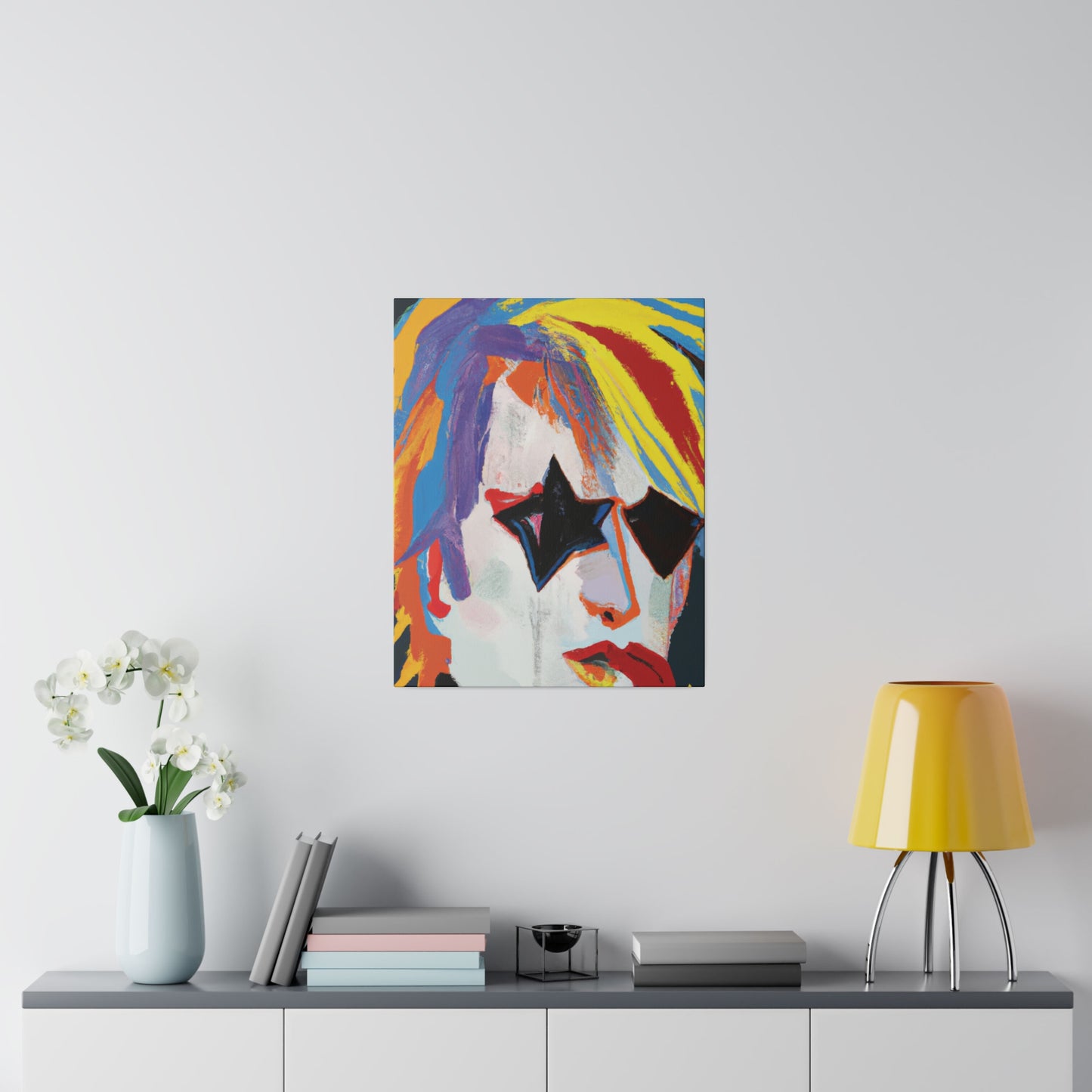 5673A - Rockstar Painting Print | Face | Abstract | Poster | Home Decor | Wall Art | Music Art | Canvas