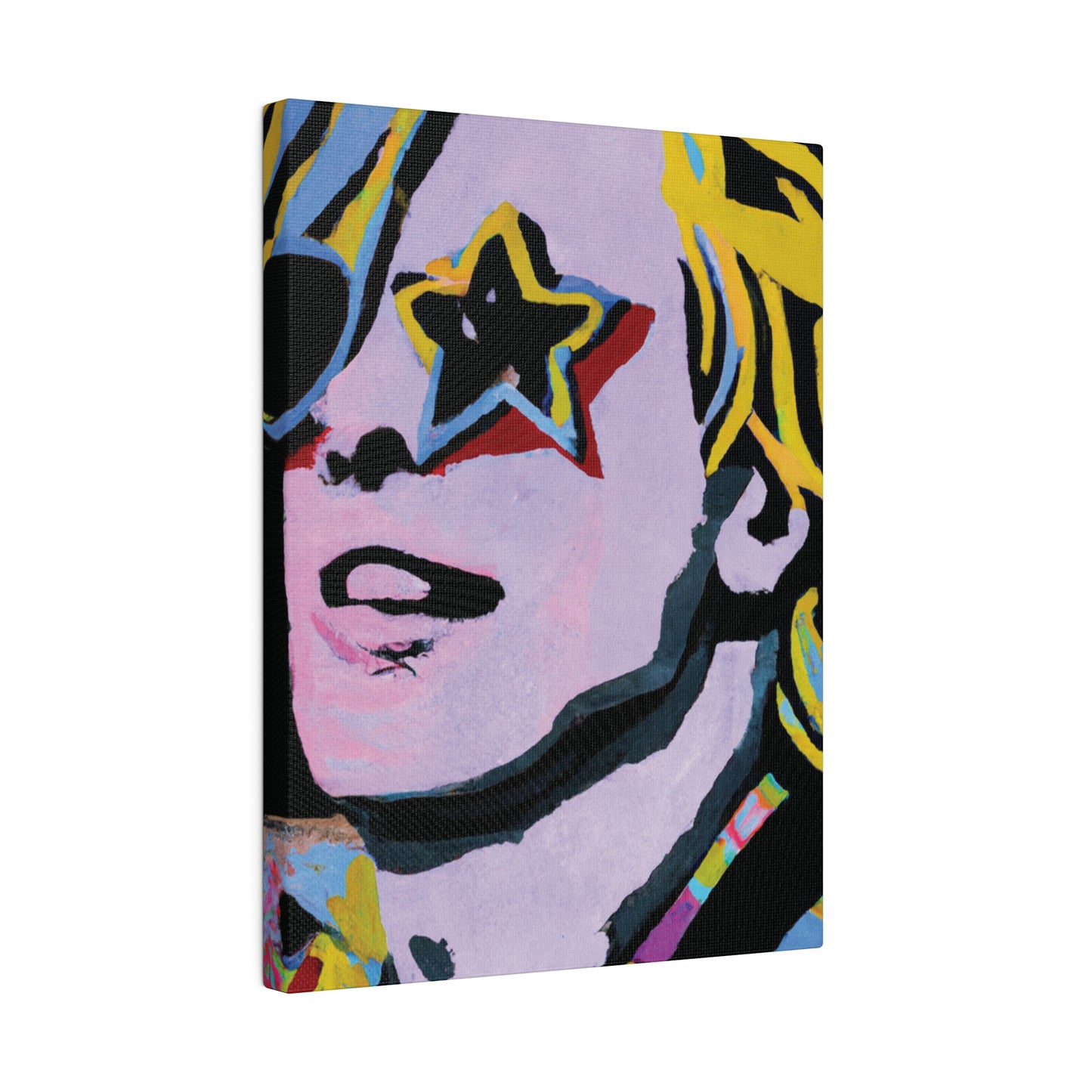 5027F - Rockstar Painting Print | Face | Abstract | Poster | Home Decor | Wall Art | Music Art | Canvas