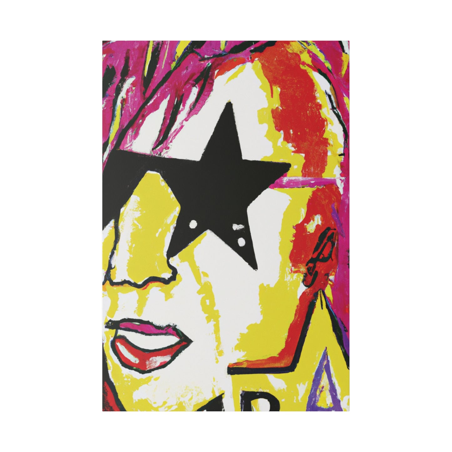 5698R - Rockstar Painting Print | Face | Abstract | Poster | Home Decor | Wall Art | Music Art | Canvas