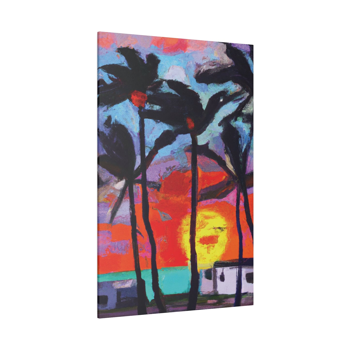 8407Q - Miami Beach Sunset Painting Print | Miami | Beach | Sunset | Poster | Home Decor | Wall Art | Canvas