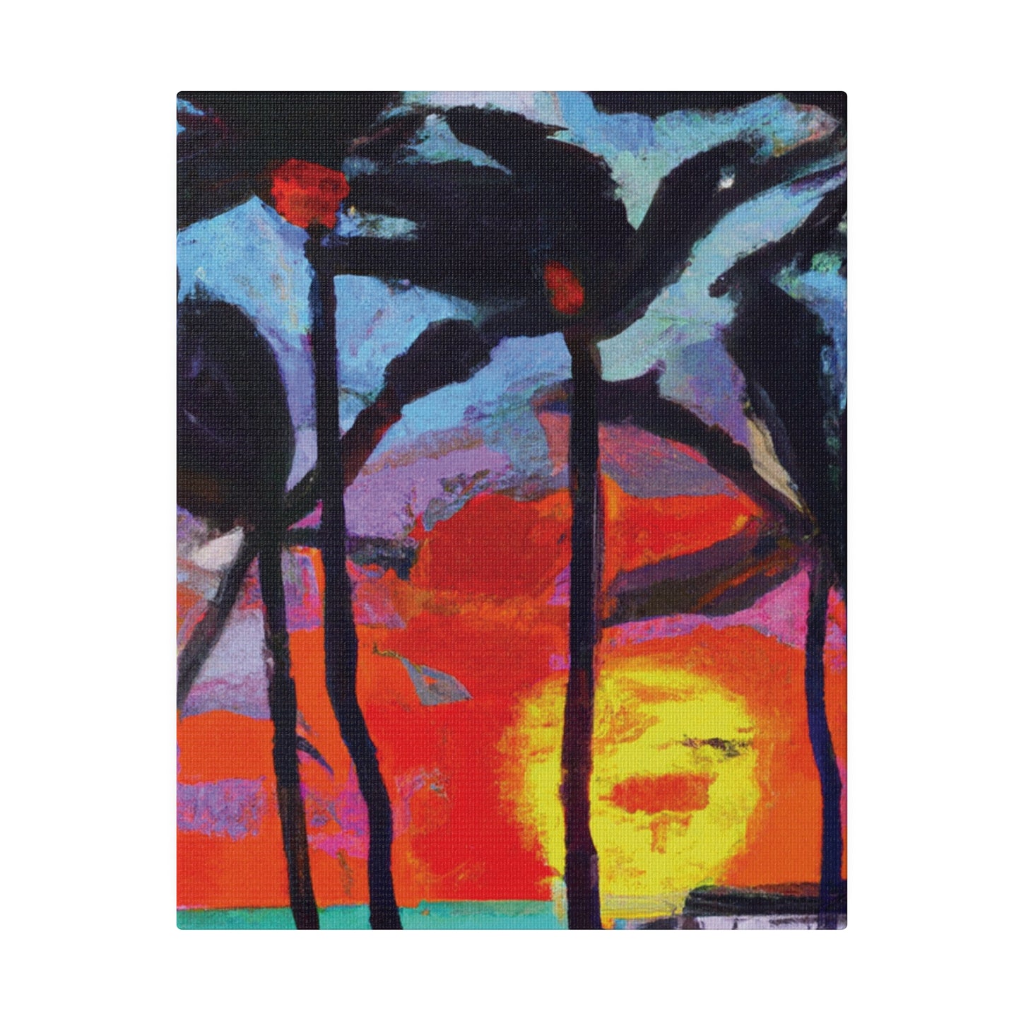 8407Q - Miami Beach Sunset Painting Print | Miami | Beach | Sunset | Poster | Home Decor | Wall Art | Canvas