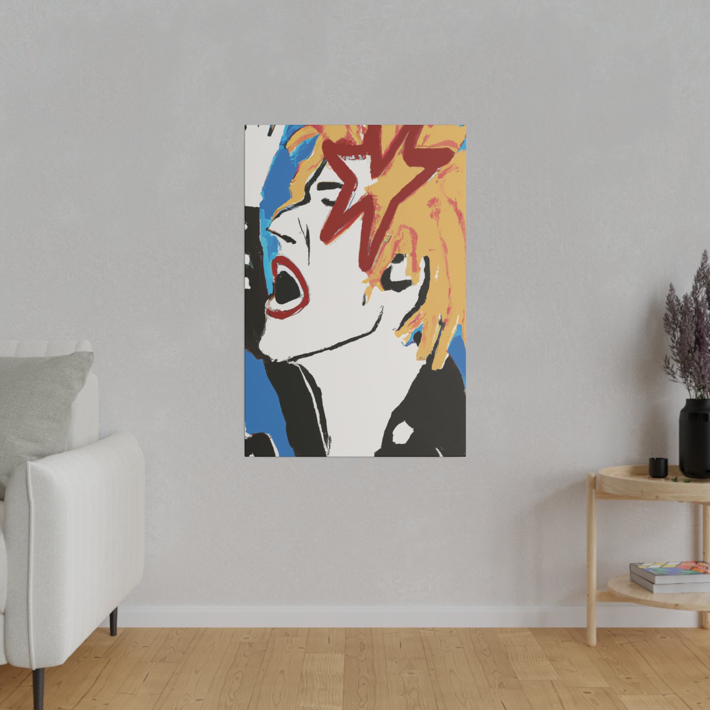 7453V - Rockstar Painting Print | Face | Abstract | Poster | Home Decor | Wall Art | Music Art | Canvas