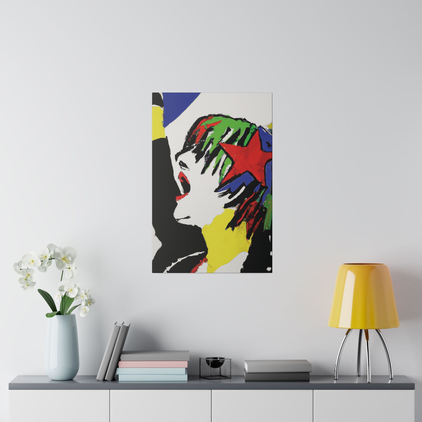 5673W - Rockstar Painting Print | Face | Abstract | Poster | Home Decor | Wall Art | Music Art | Canvas