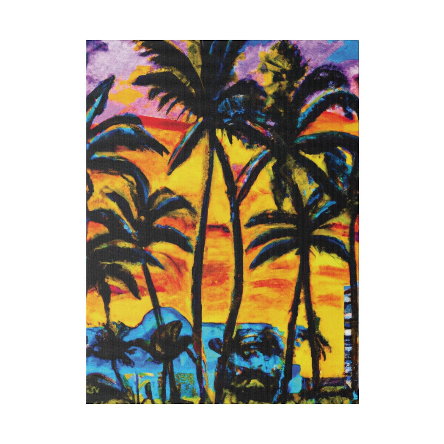 5378U - Miami Beach Sunset Painting Print | Miami | Beach | Sunset | Poster | Home Decor | Wall Art | Canvas