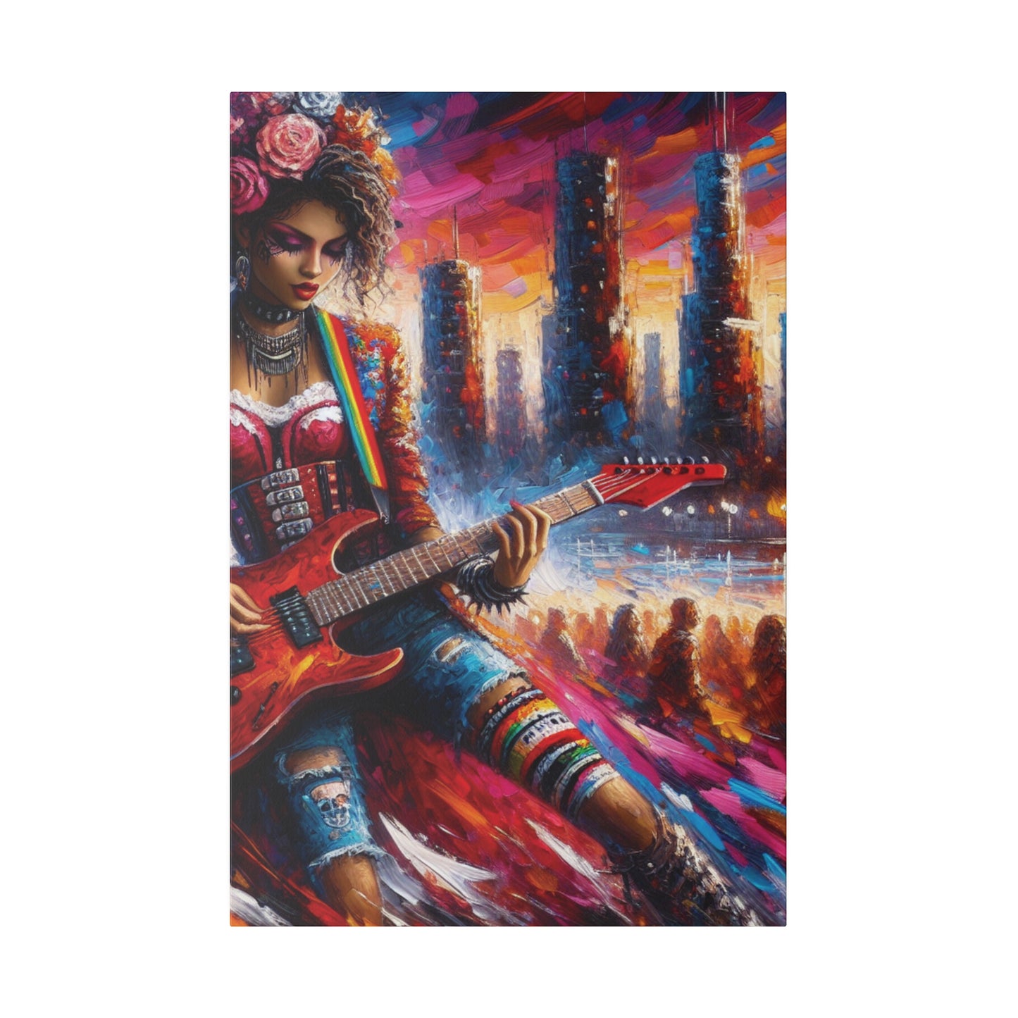 6794Z - Rockstar Oil Painting Style Print | Poster | Home Decor | Wall Art | Music Art | Canvas