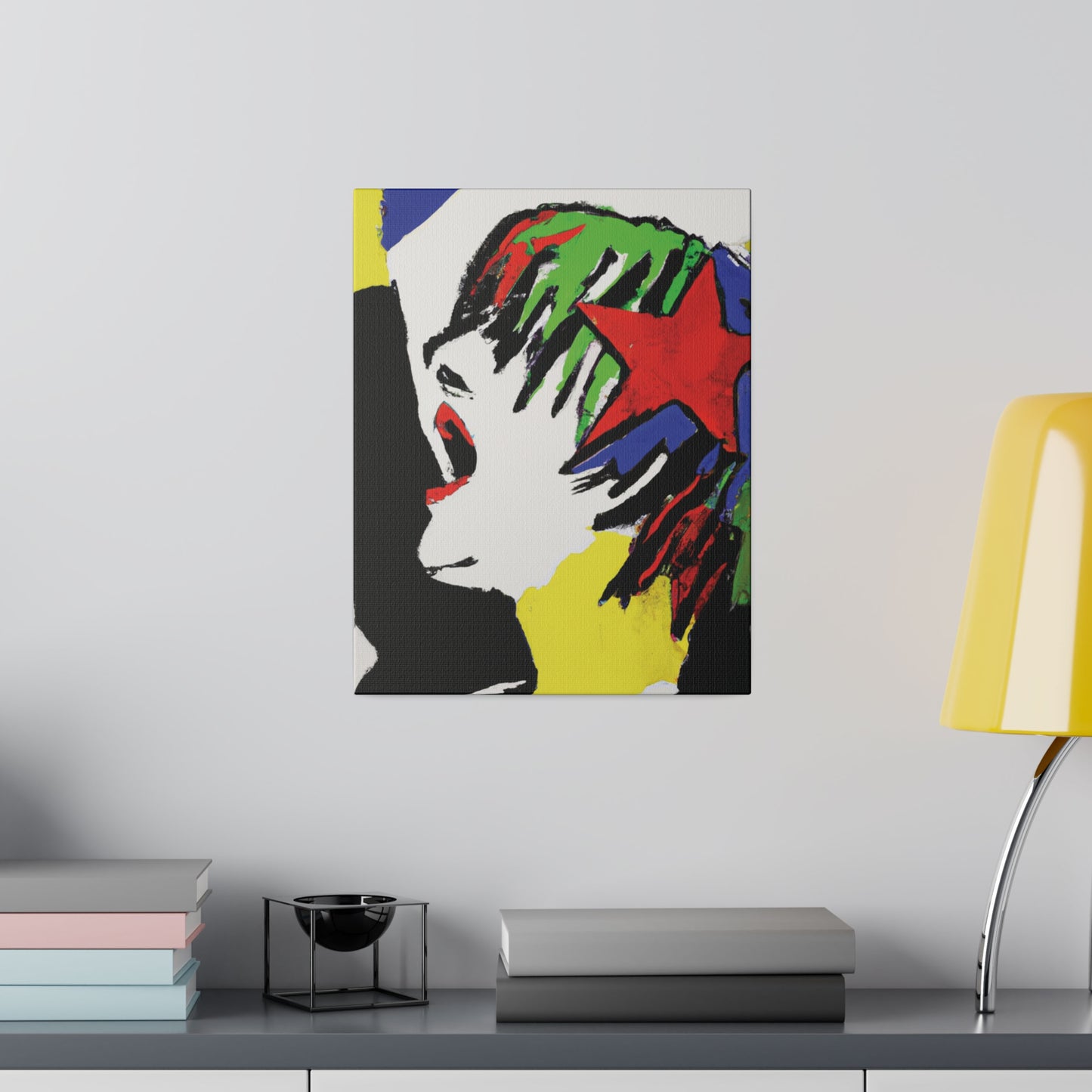 5673W - Rockstar Painting Print | Face | Abstract | Poster | Home Decor | Wall Art | Music Art | Canvas