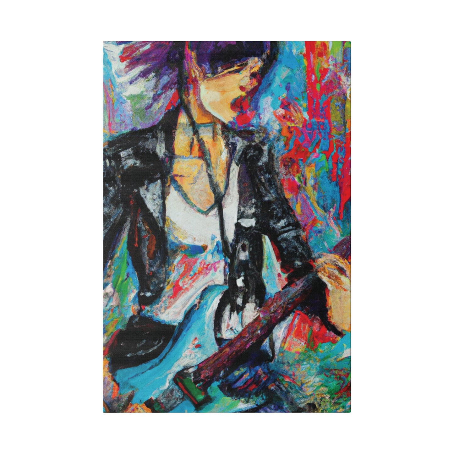 3492Z - Rockstar Oil Painting Style Print | Poster | Home Decor | Wall Art | Music Art | Canvas