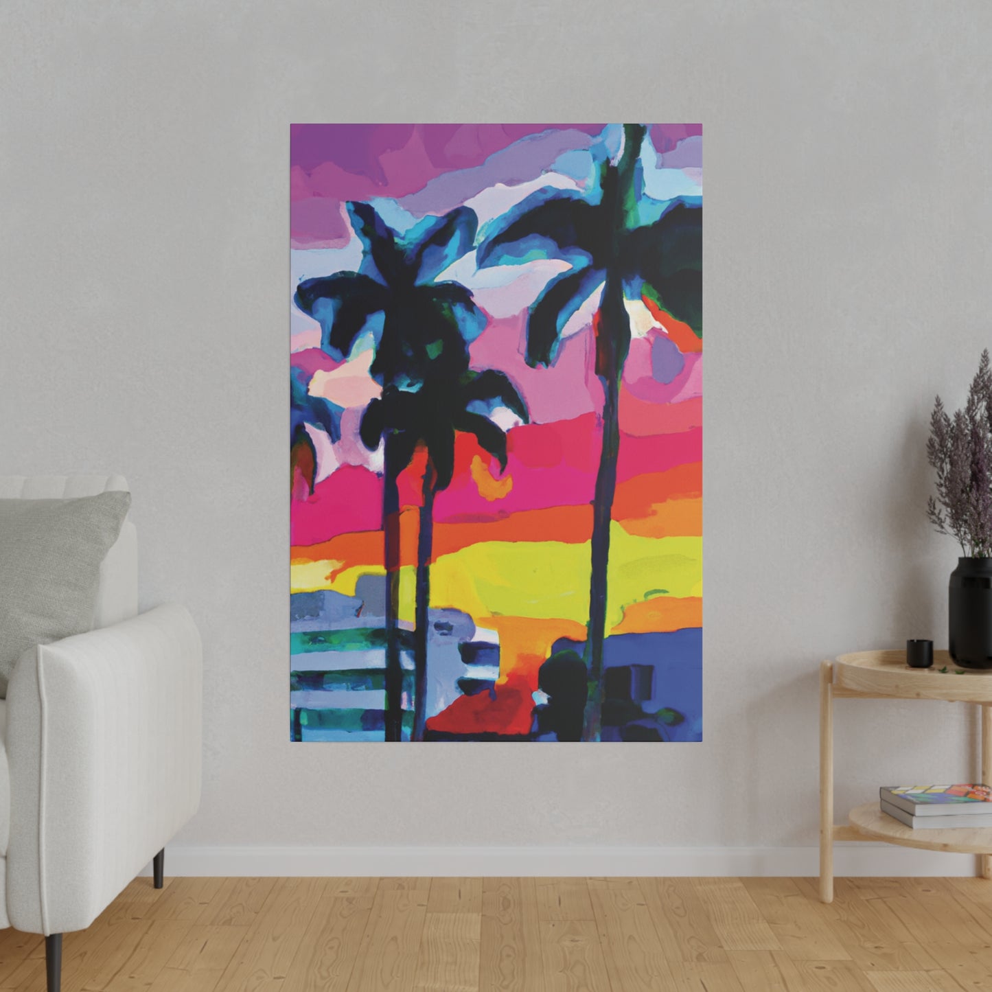 9342C - Miami Beach Sunset Painting Print | Miami | Beach | Sunset | Poster | Home Decor | Wall Art | Canvas