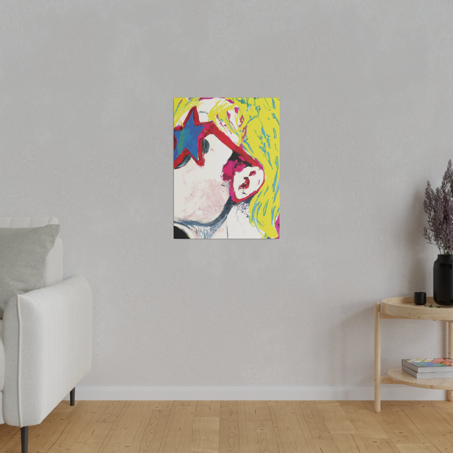 9408X - Rockstar Painting Print | Face | Abstract | Poster | Home Decor | Wall Art | Music Art | Canvas