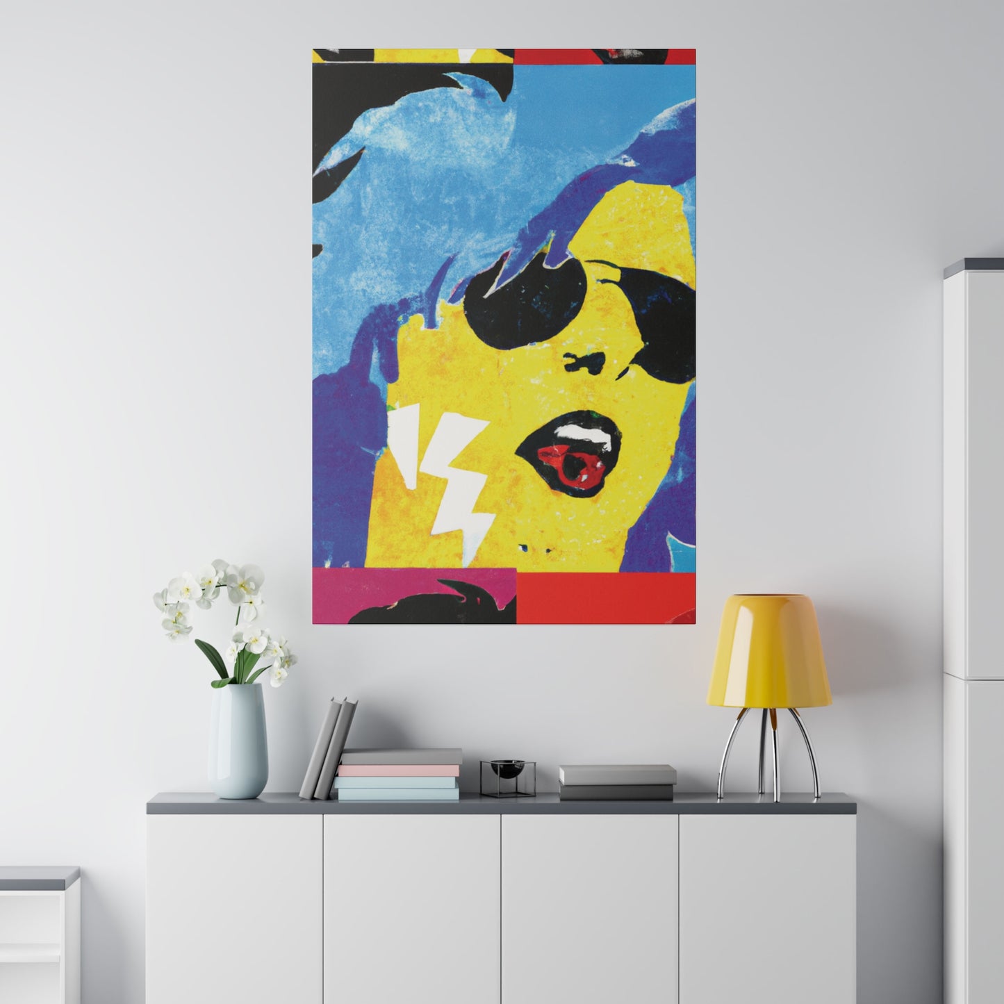 7517Q - Rockstar Painting Print | Face | Abstract | Poster | Home Decor | Wall Art | Music Art | Canvas