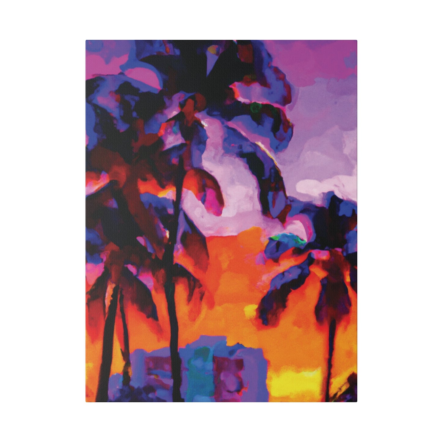 313J - Miami Beach Sunset Painting Print | Miami | Beach | Sunset | Poster | Home Decor | Wall Art | Canvas