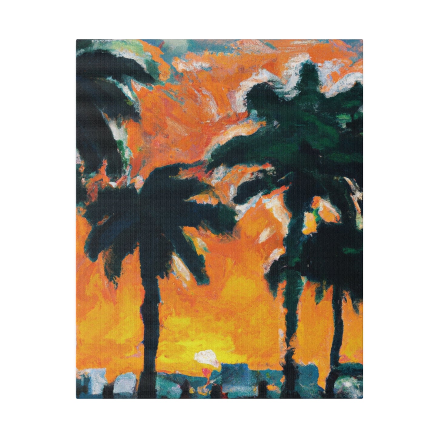 9571T - Miami Beach Sunset Painting Print | Miami | Beach | Sunset | Poster | Home Decor | Wall Art | Canvas