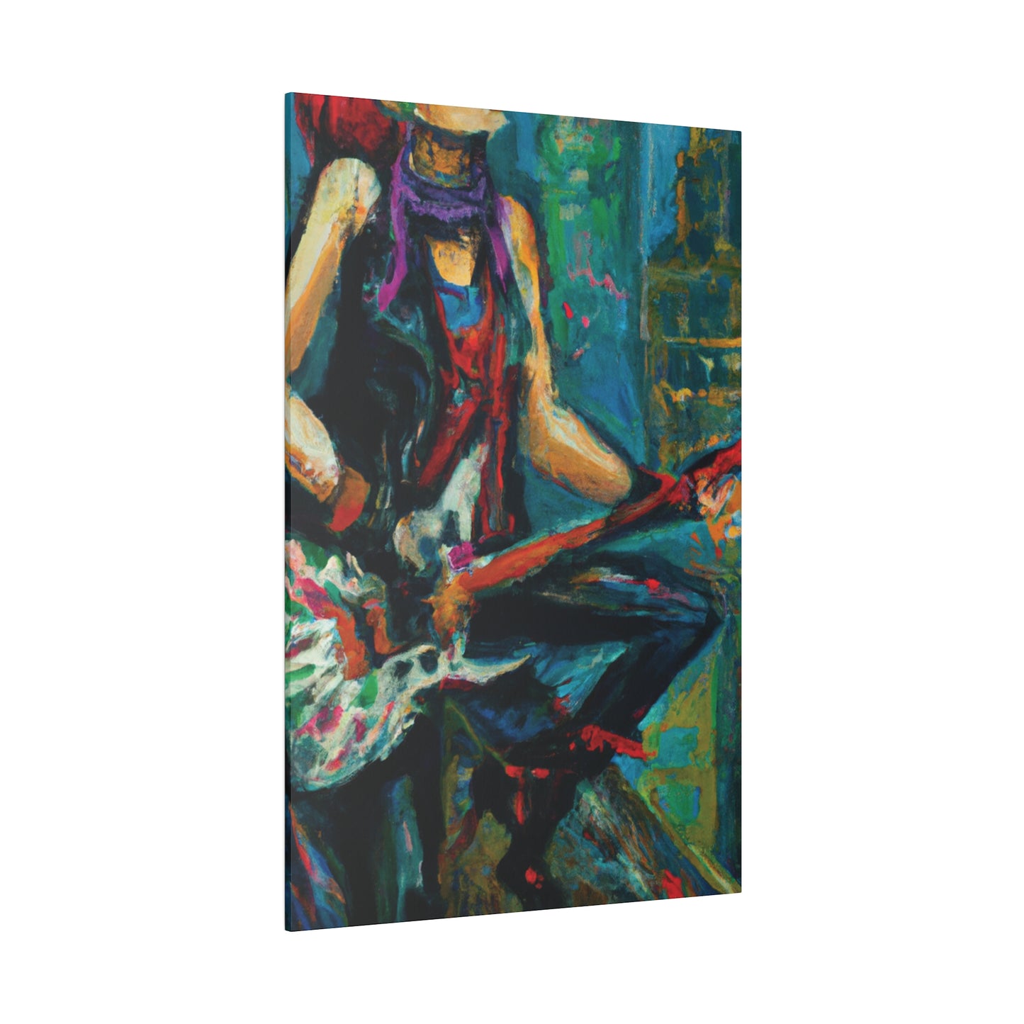 1163E - Rockstar Oil Painting Style Print | Poster | Home Decor | Wall Art | Music Art | Canvas