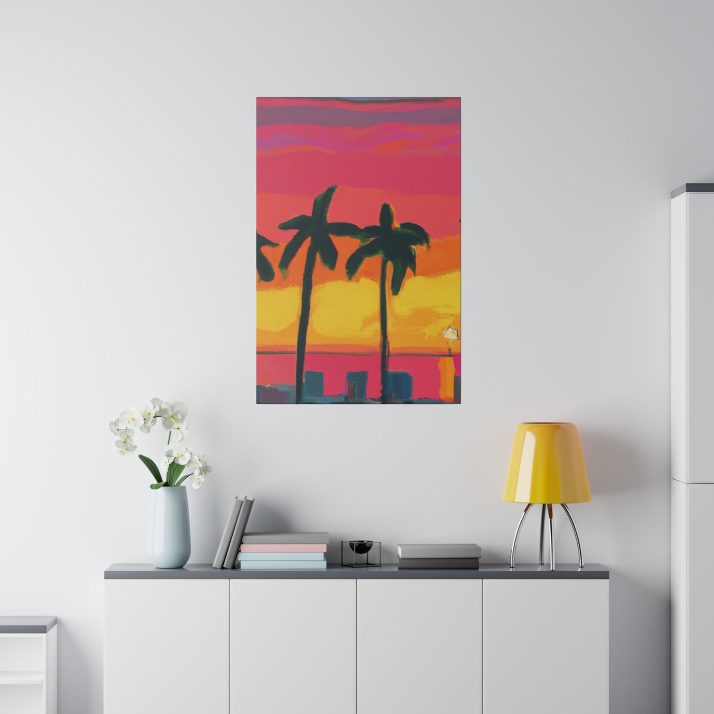9642Q - Miami Beach Sunset Painting Print | Miami | Beach | Sunset | Poster | Home Decor | Wall Art | Canvas
