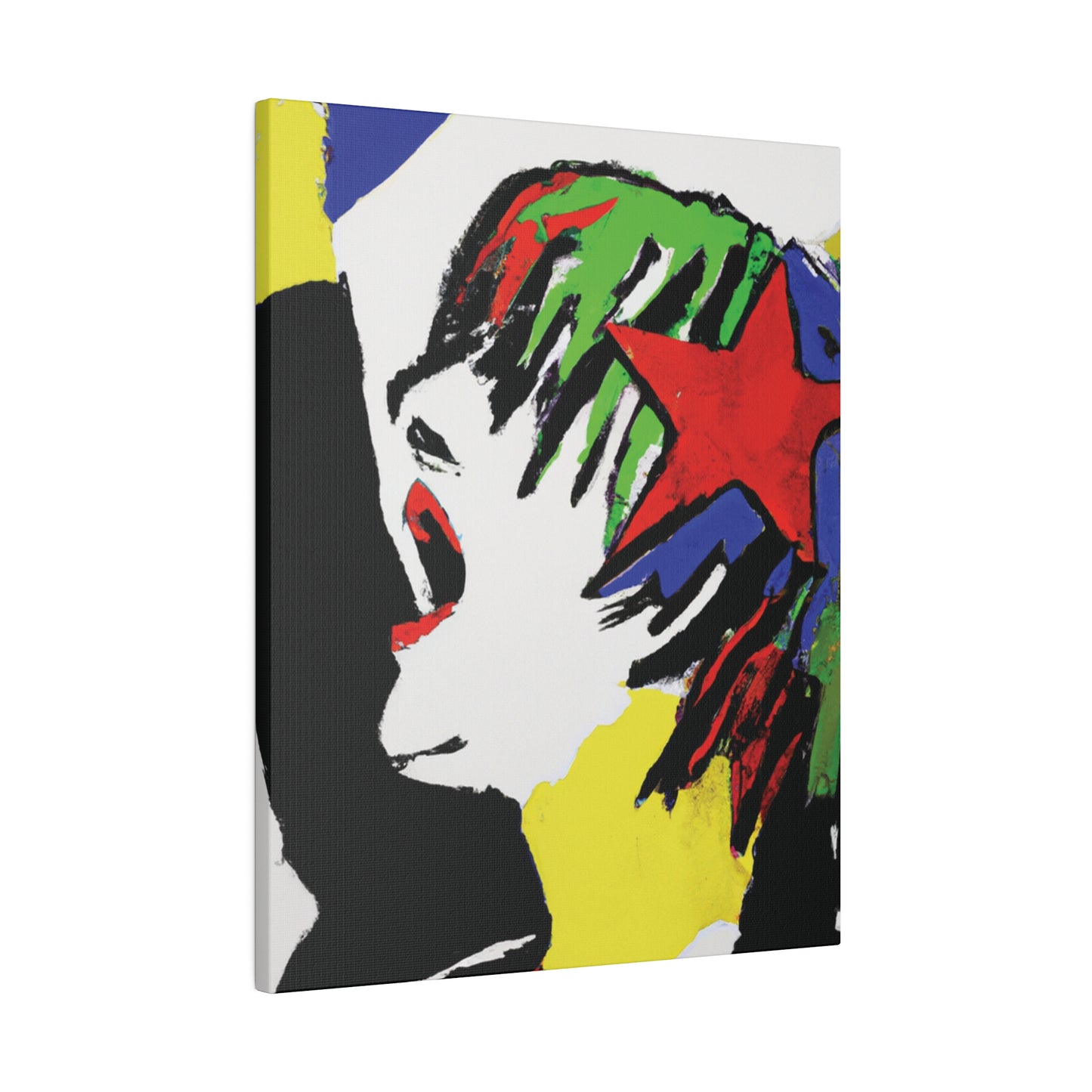 5673W - Rockstar Painting Print | Face | Abstract | Poster | Home Decor | Wall Art | Music Art | Canvas