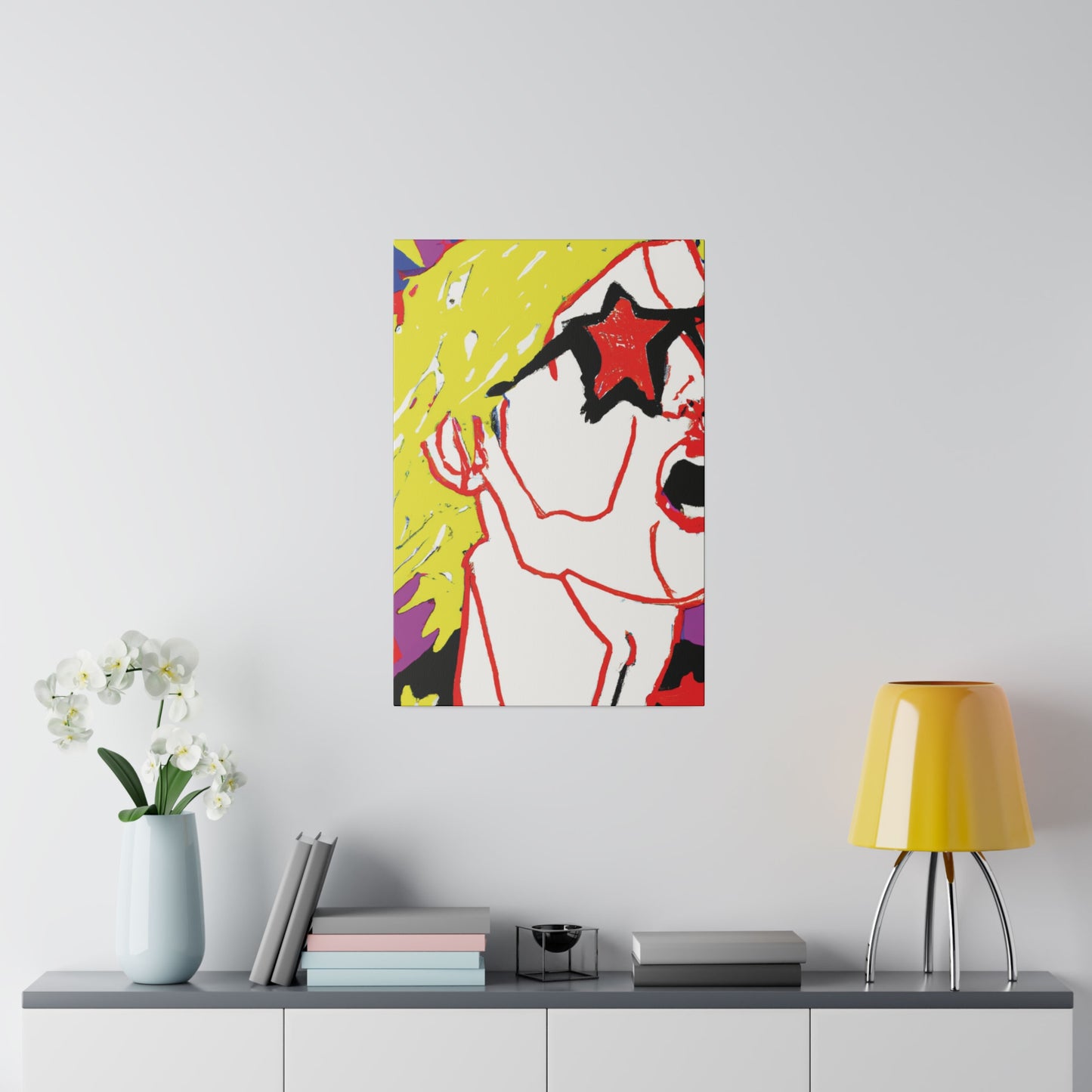 7352R - Rockstar Painting Print | Face | Abstract | Poster | Home Decor | Wall Art | Music Art | Canvas