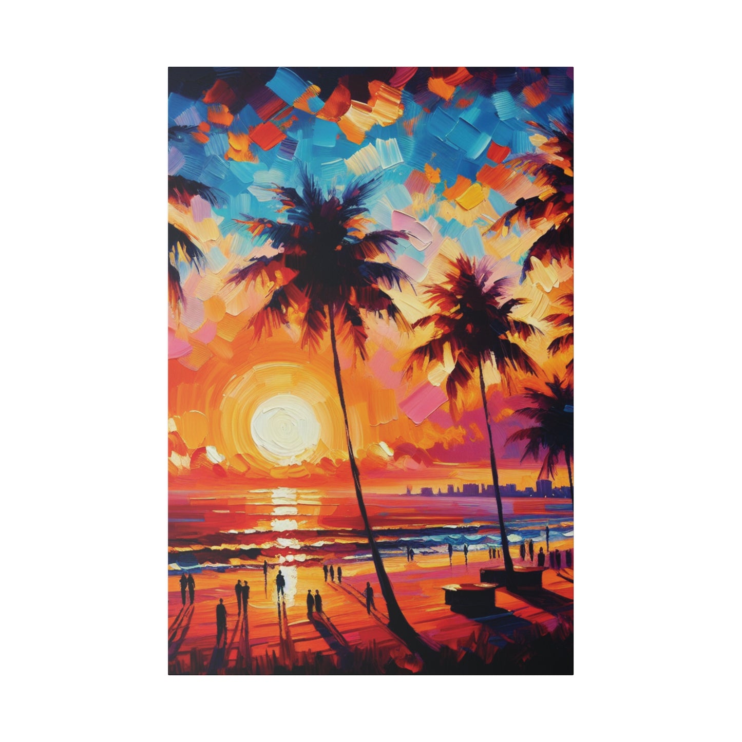 9753F - miami beach art, sunset background, ocean art work, beach art work, sunset designs, miami beach painting, miami beach print