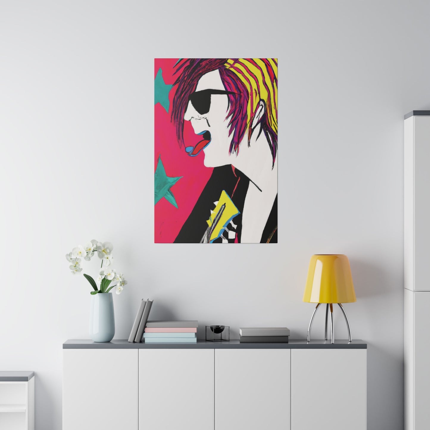 4447P - Rockstar Painting Print | Face | Abstract | Poster | Home Decor | Wall Art | Music Art | Canvas