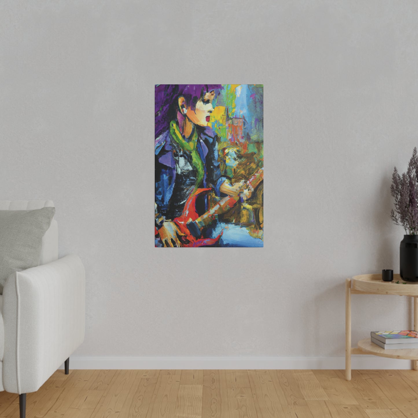 2047V - Rockstar Oil Painting Style Print | Poster | Home Decor | Wall Art | Music Art | Canvas