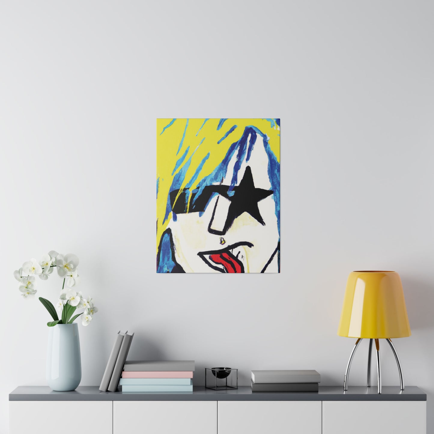 8584V - Rockstar Painting Print | Face | Abstract | Poster | Home Decor | Wall Art | Music Art | Canvas