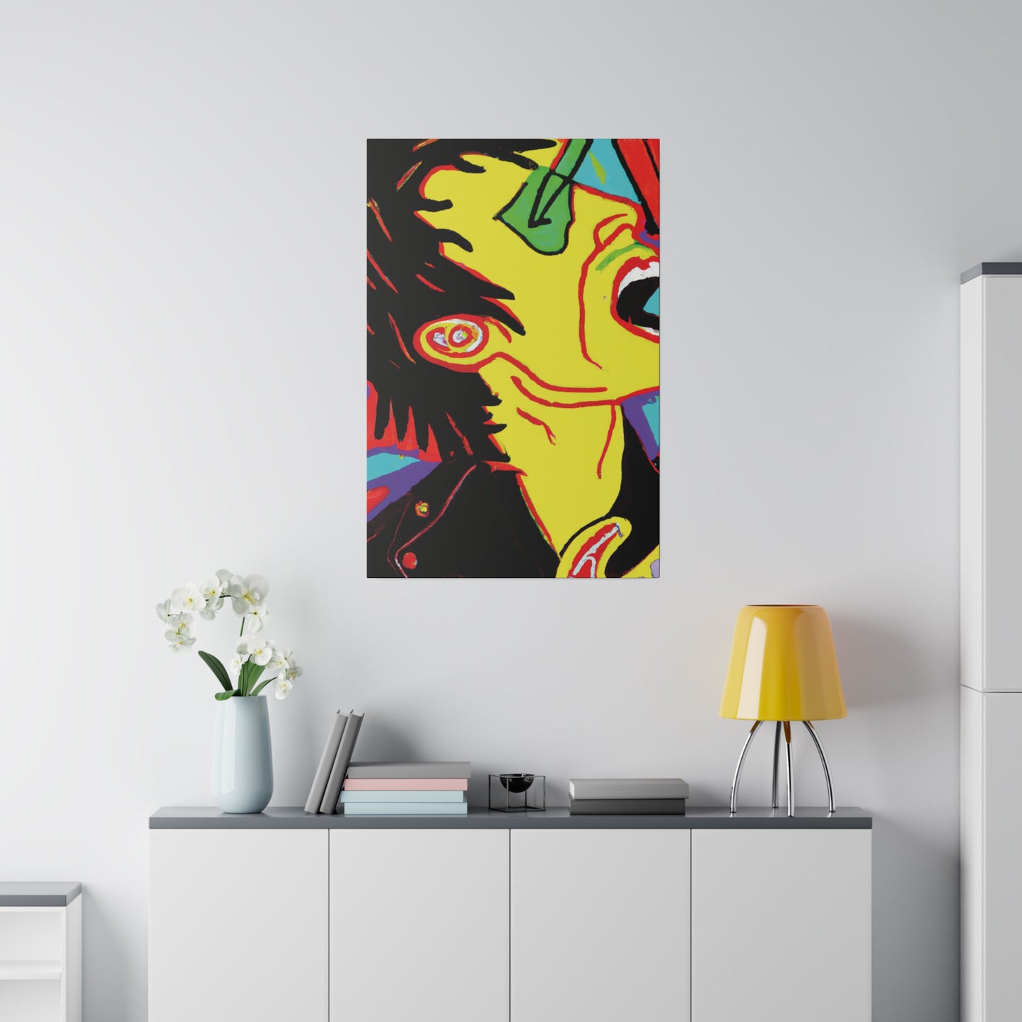 7354H - Rockstar Painting Print | Face | Abstract | Poster | Home Decor | Wall Art | Music Art | Canvas