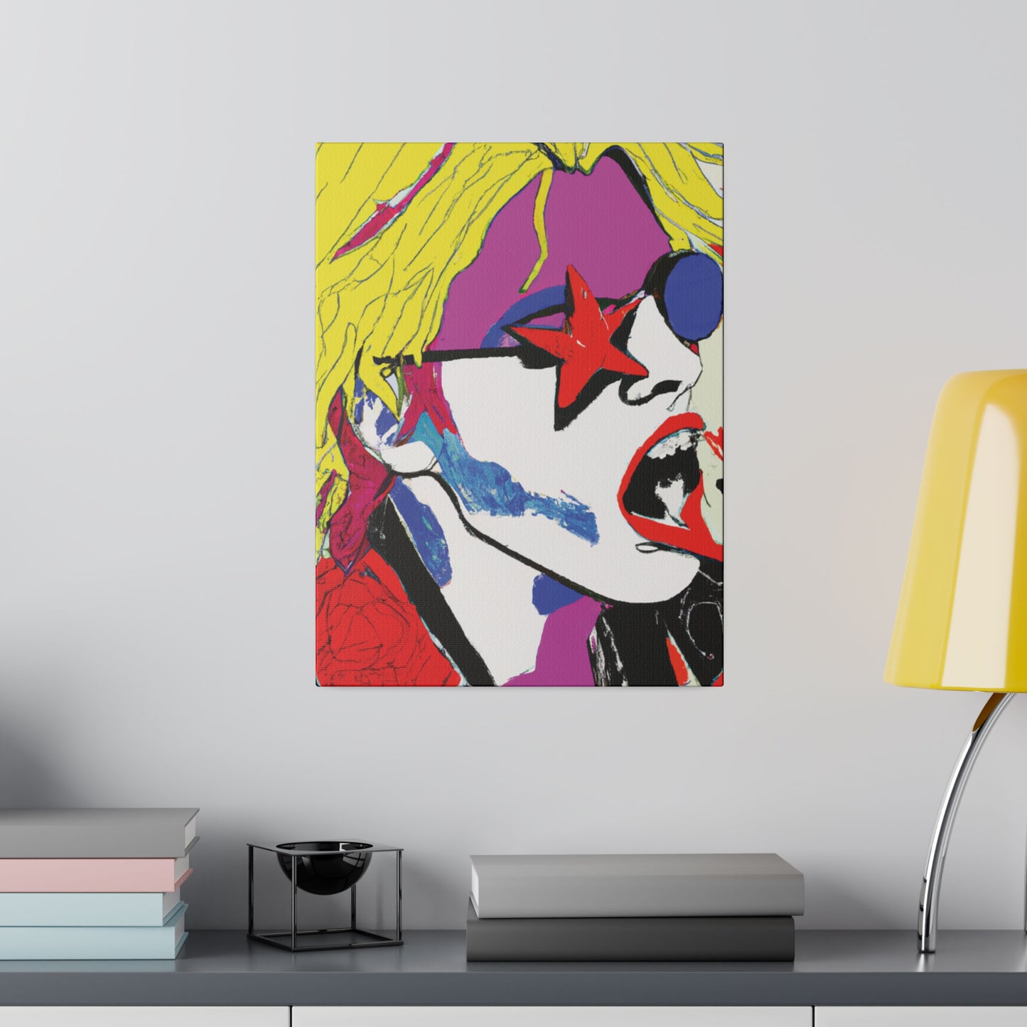 7531H - Rockstar Painting Print | Face | Abstract | Poster | Home Decor | Wall Art | Music Art | Canvas