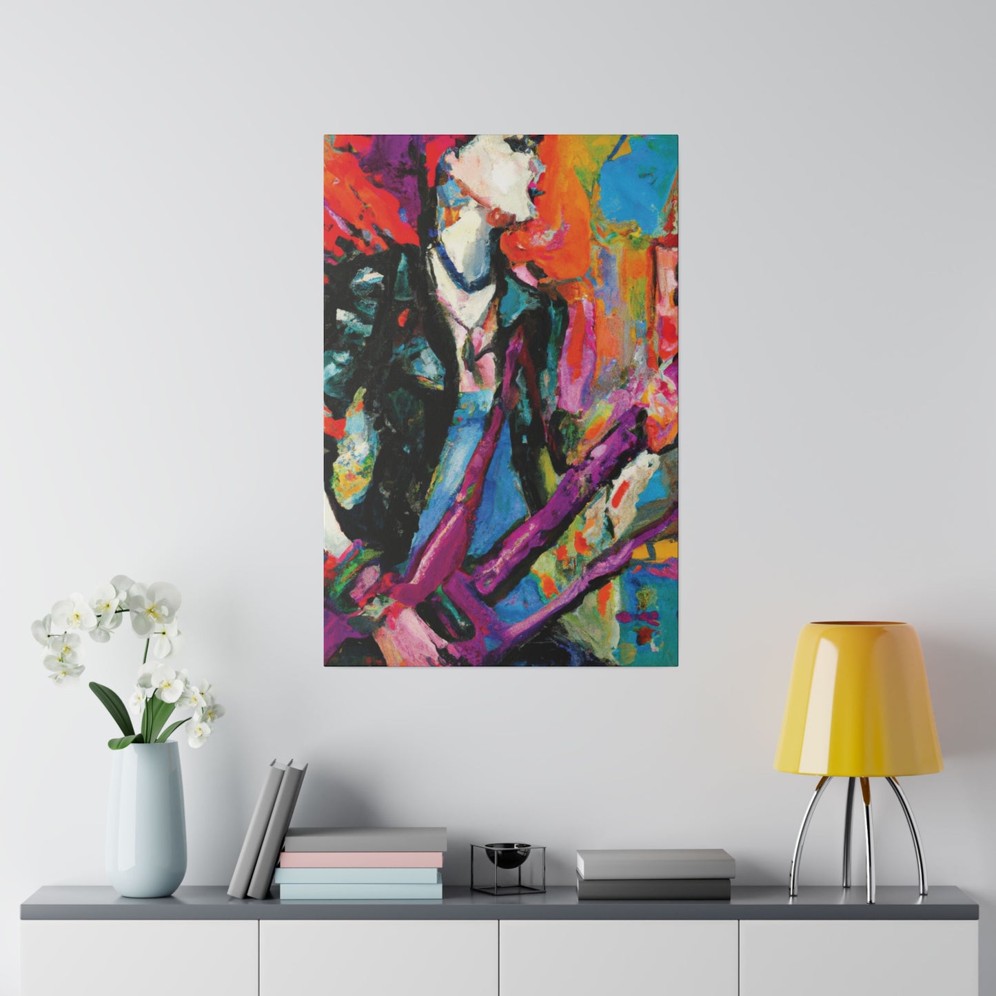 675Y - Rockstar Oil Painting Style Print | Poster | Home Decor | Wall Art | Music Art | Canvas