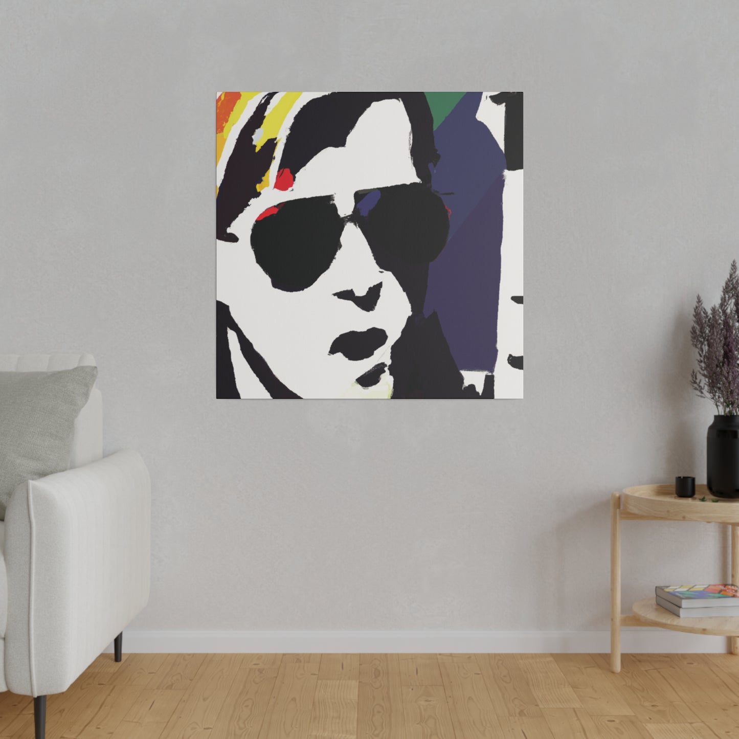 3723C - Rockstar Painting Print | Face | Abstract | Poster | Home Decor | Wall Art | Music Art | Canvas