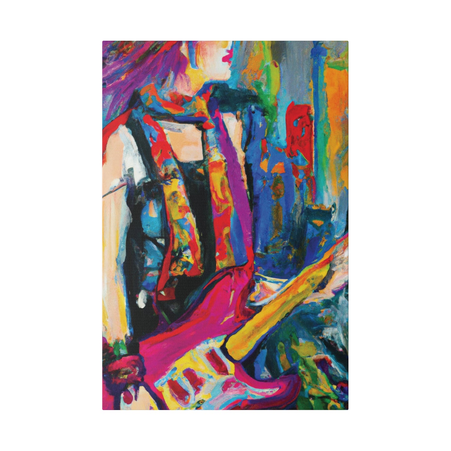 9798G - Rockstar Oil Painting Style Print | Poster | Home Decor | Wall Art | Music Art | Canvas