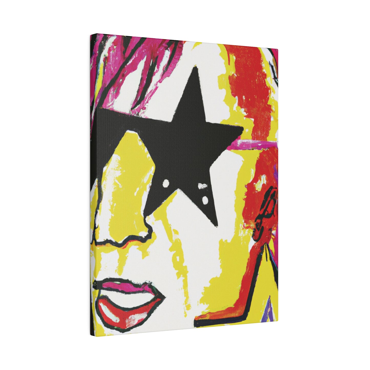 5698R - Rockstar Painting Print | Face | Abstract | Poster | Home Decor | Wall Art | Music Art | Canvas