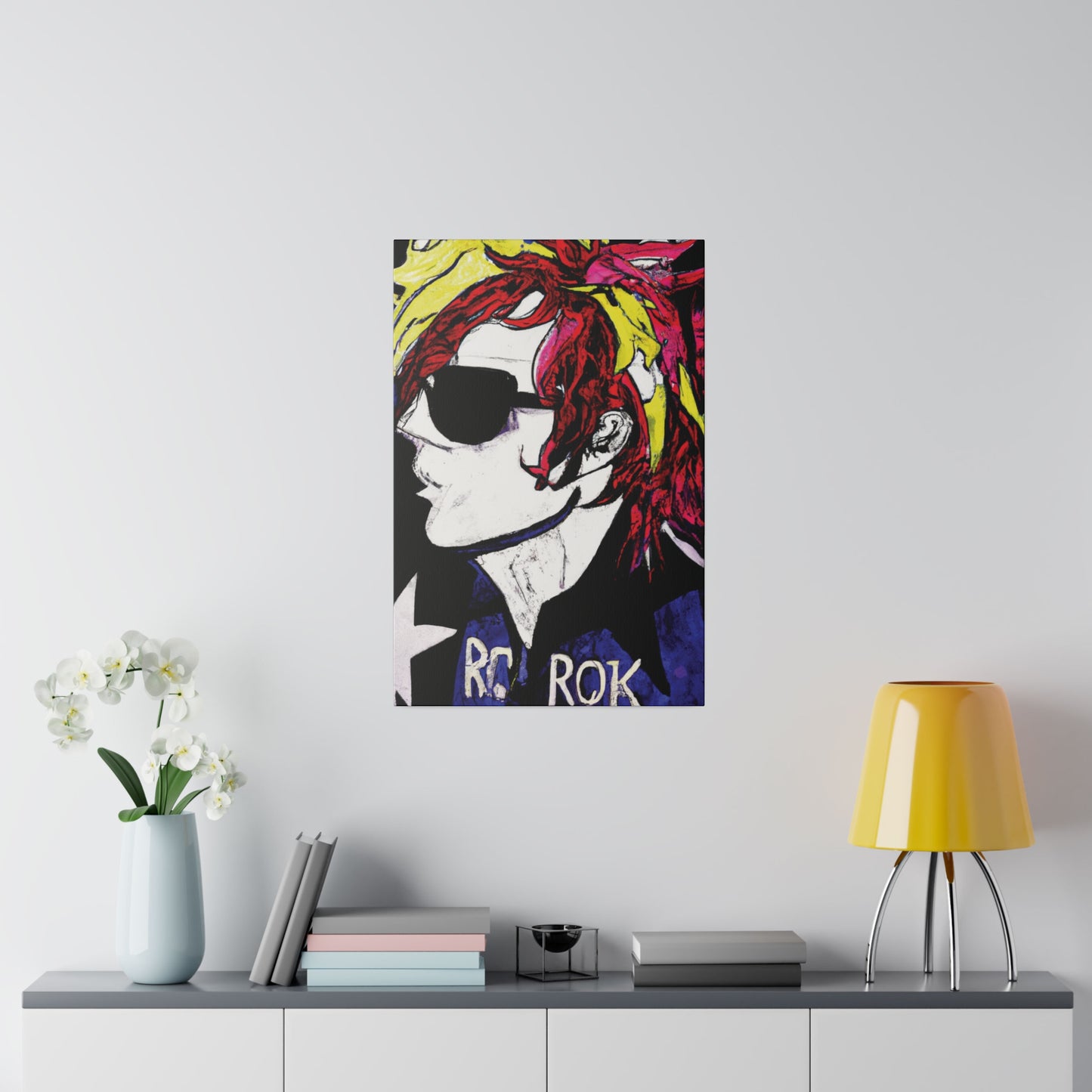 7561C - Rockstar Painting Print | Face | Abstract | Poster | Home Decor | Wall Art | Music Art | Canvas