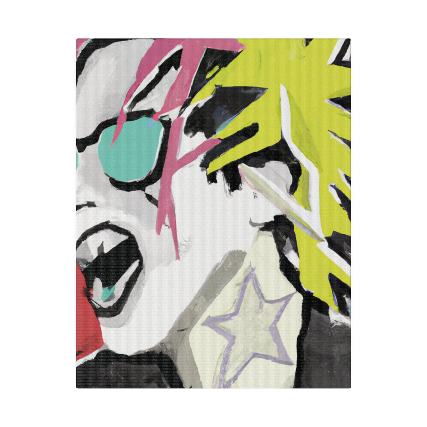 9589K - Rockstar Painting Print | Face | Abstract | Poster | Home Decor | Wall Art | Music Art | Canvas