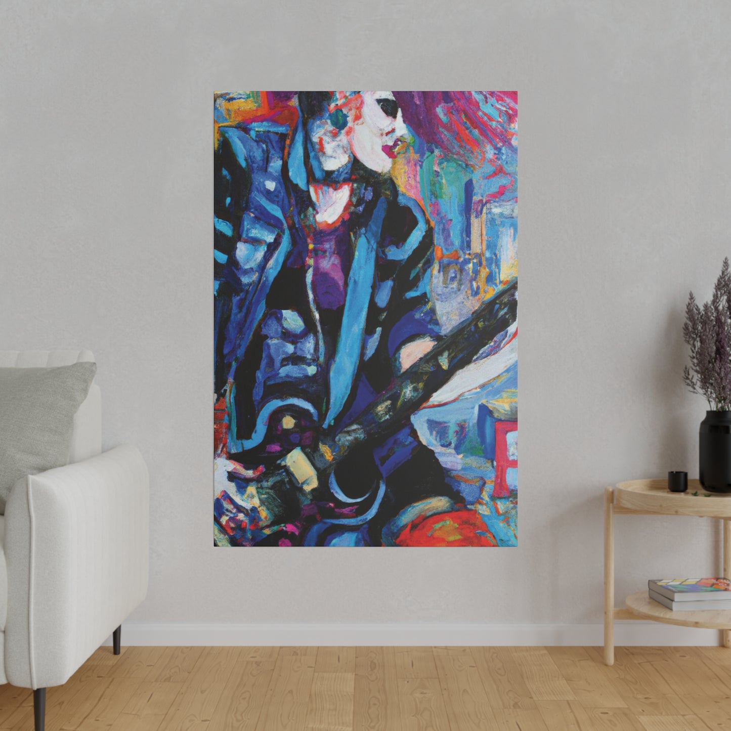 7204K - Rockstar Oil Painting Style Print | Poster | Home Decor | Wall Art | Music Art | Canvas