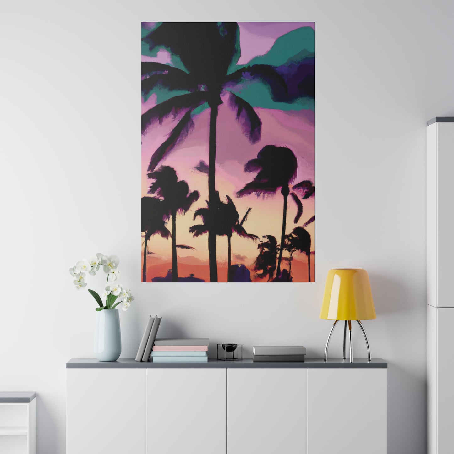 3258K - Miami Beach Sunset Painting Print | Miami | Beach | Sunset | Poster | Home Decor | Wall Art | Canvas