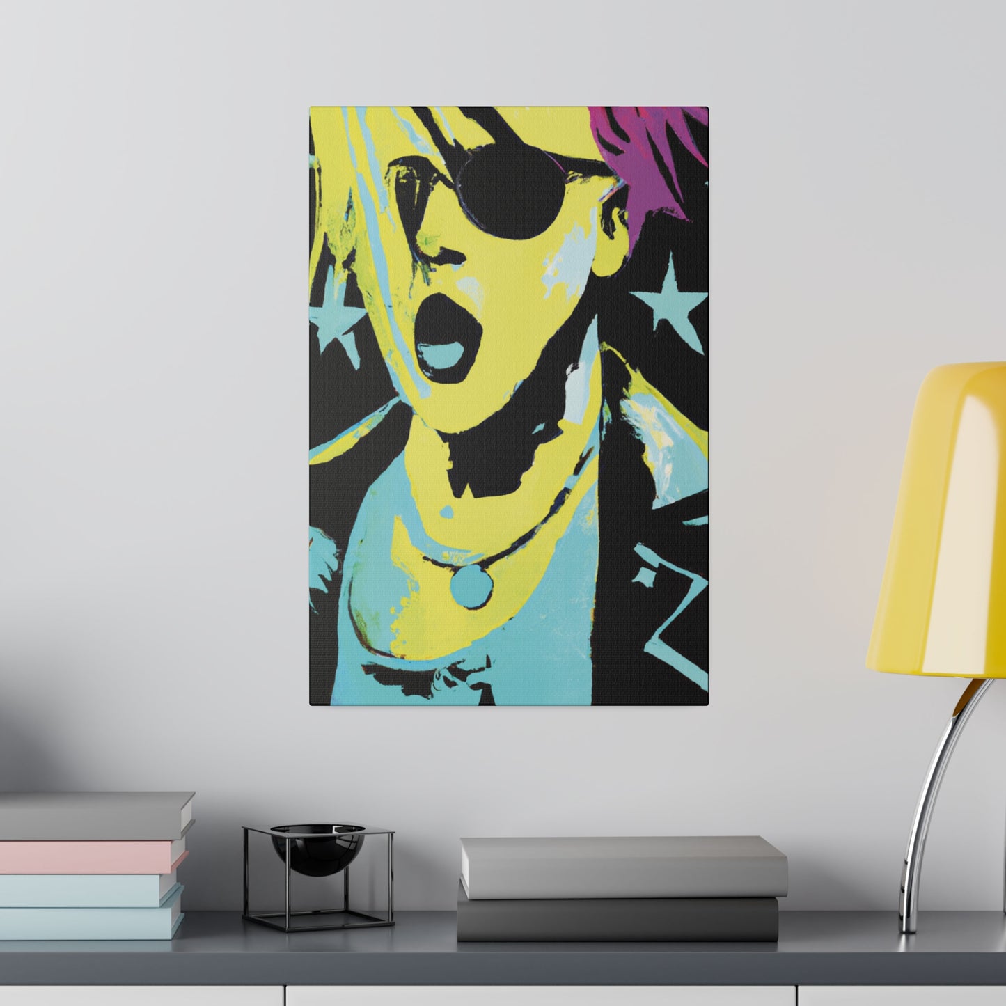 432K - Rockstar Painting Print | Face | Abstract | Poster | Home Decor | Wall Art | Music Art | Canvas