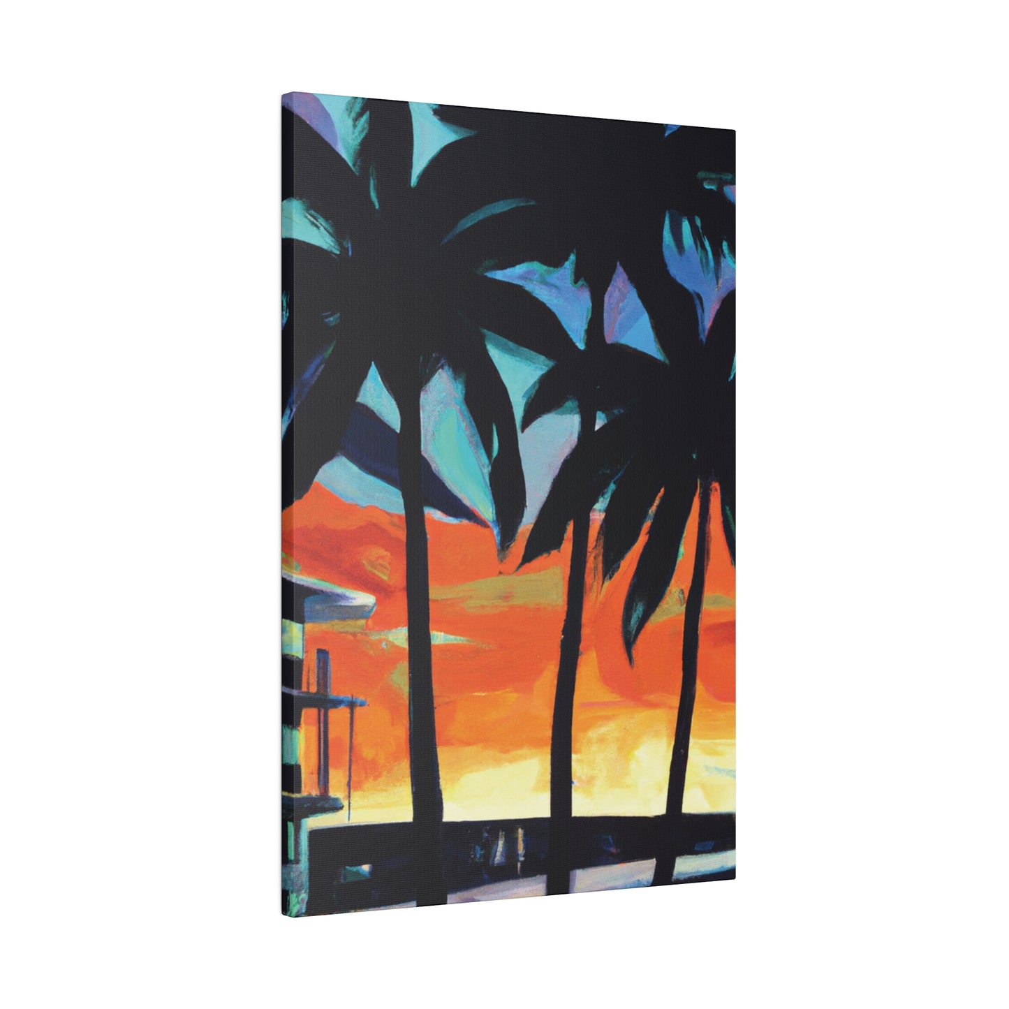 4567W - Miami Beach Sunset Painting Print | Miami | Beach | Sunset | Poster | Home Decor | Wall Art | Canvas