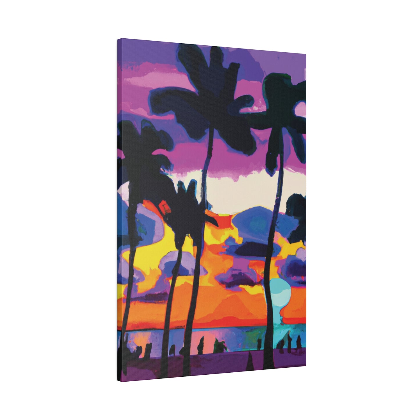 7455H - Miami Beach Sunset Painting Print | Miami | Beach | Sunset | Poster | Home Decor | Wall Art | Canvas