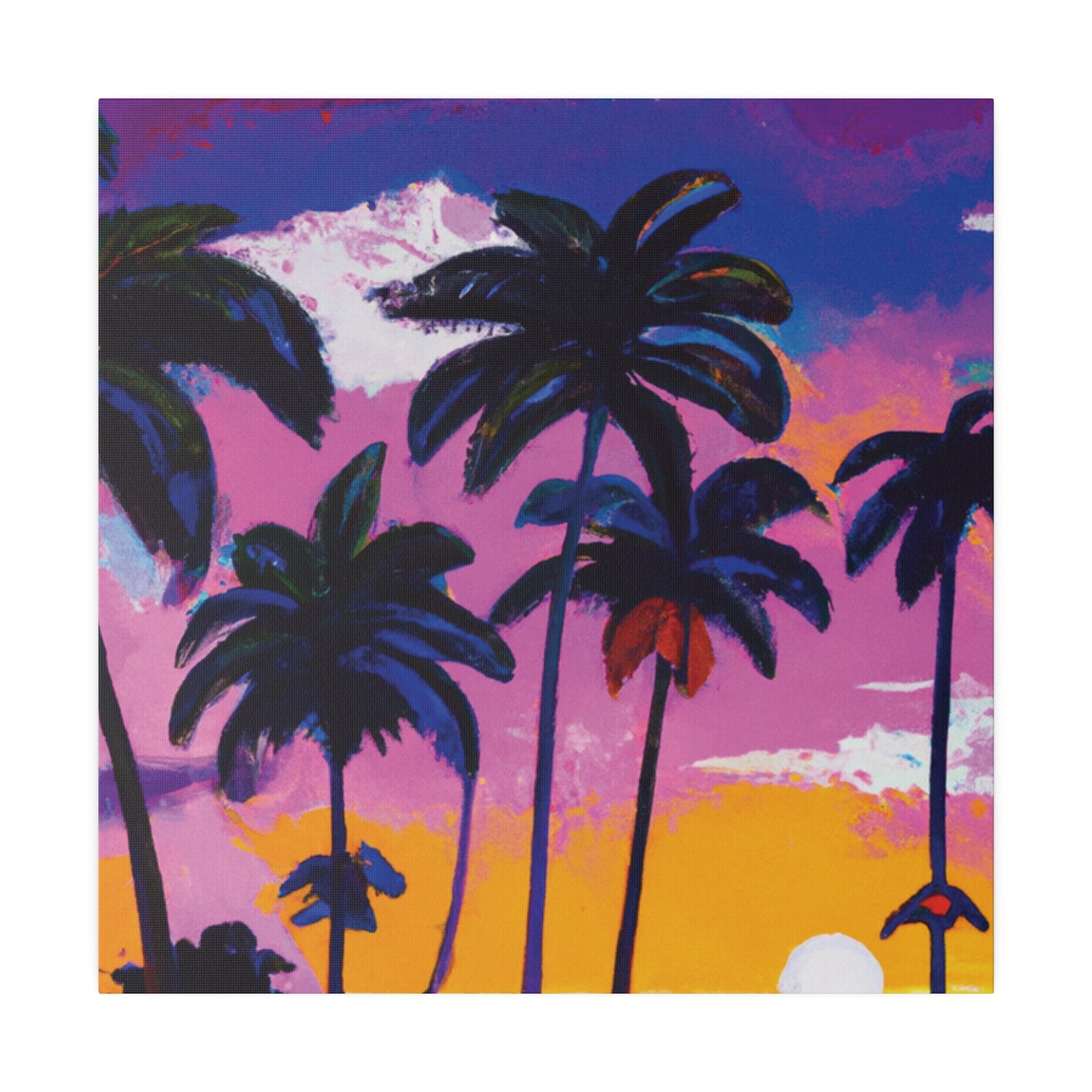 3714A - Miami Beach Sunset Painting Print | Miami | Beach | Sunset | Poster | Home Decor | Wall Art | Canvas