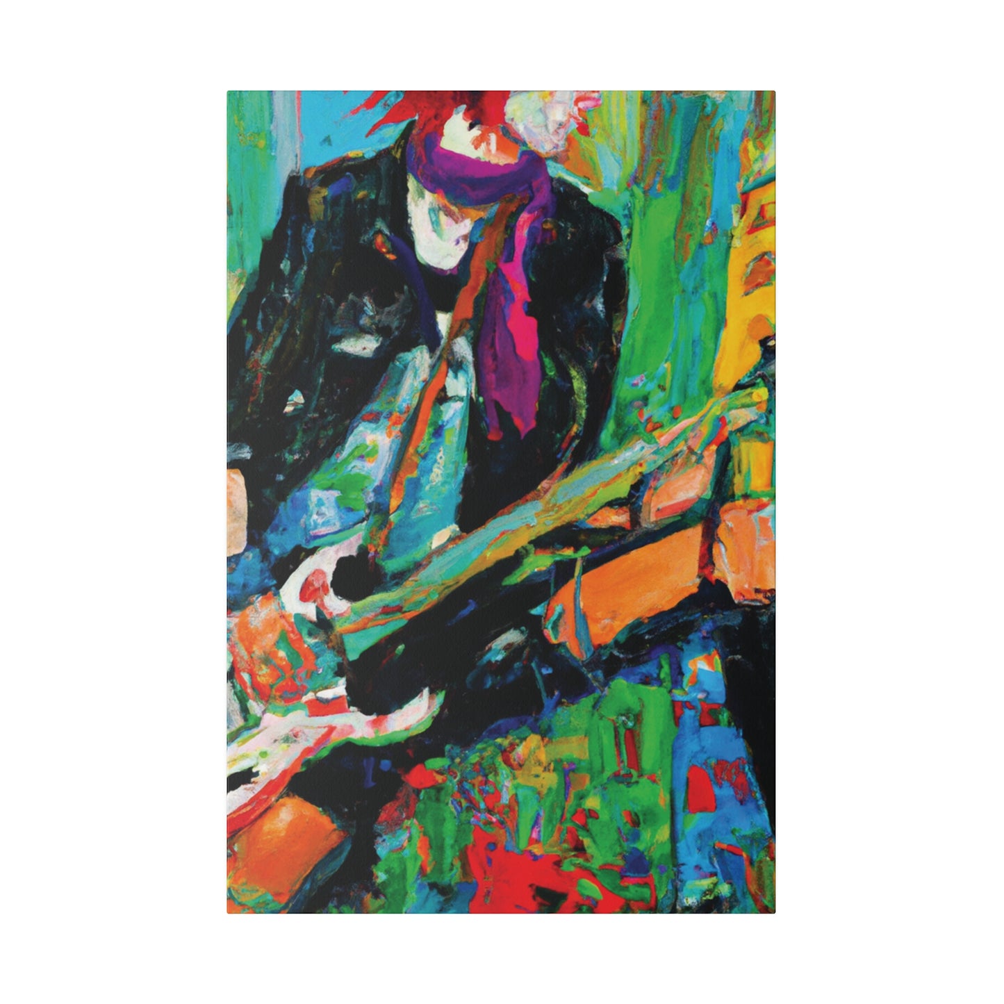 6595X - Rockstar Oil Painting Style Print | Poster | Home Decor | Wall Art | Music Art | Canvas