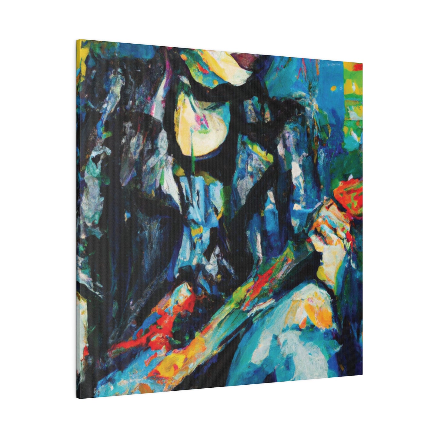 9733T - Rockstar Oil Painting Style Print | Poster | Home Decor | Wall Art | Music Art | Canvas