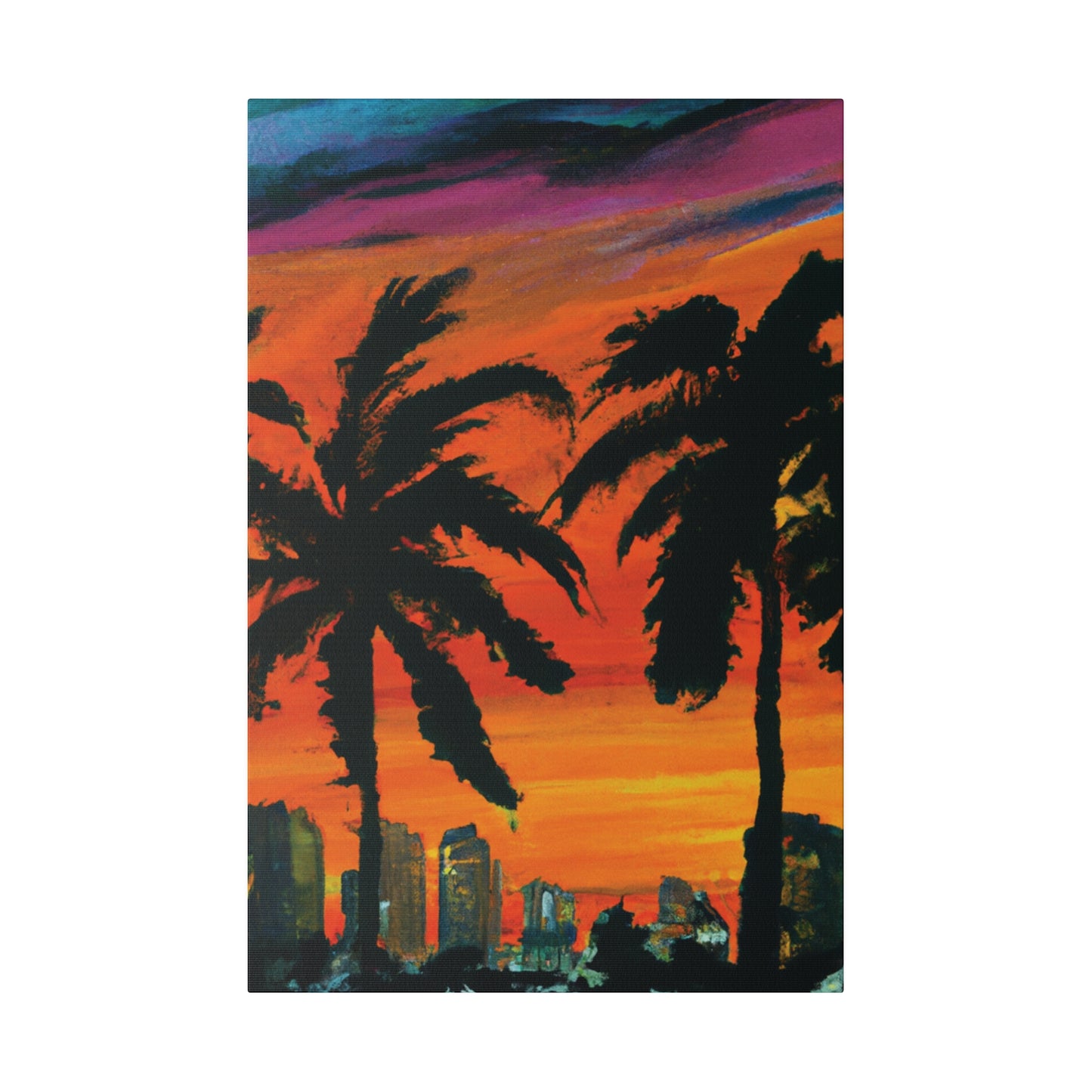 3294V - Miami Beach Sunset Painting Print | Miami | Beach | Sunset | Poster | Home Decor | Wall Art | Canvas