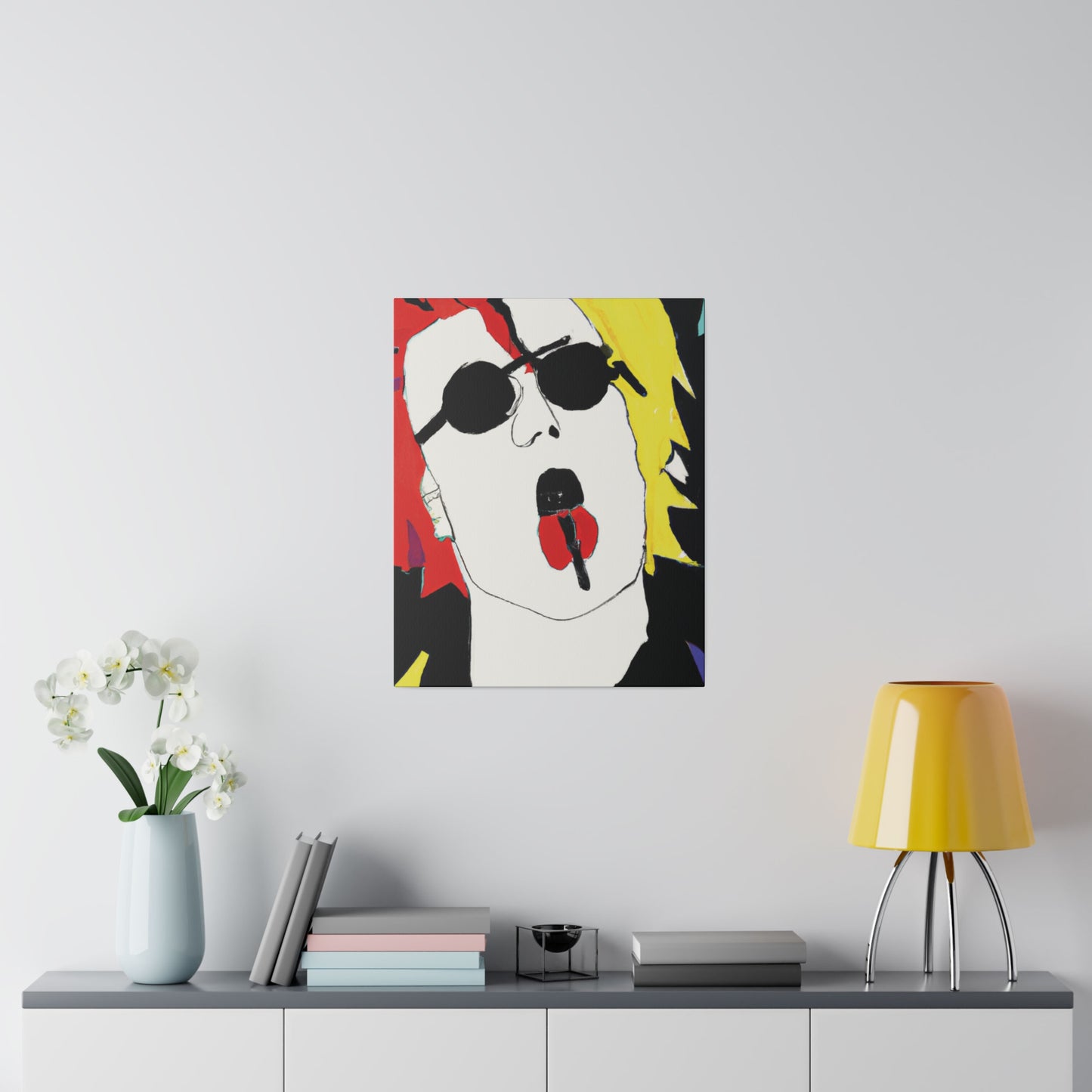 8372R - Rockstar Painting Print | Face | Abstract | Poster | Home Decor | Wall Art | Music Art | Canvas