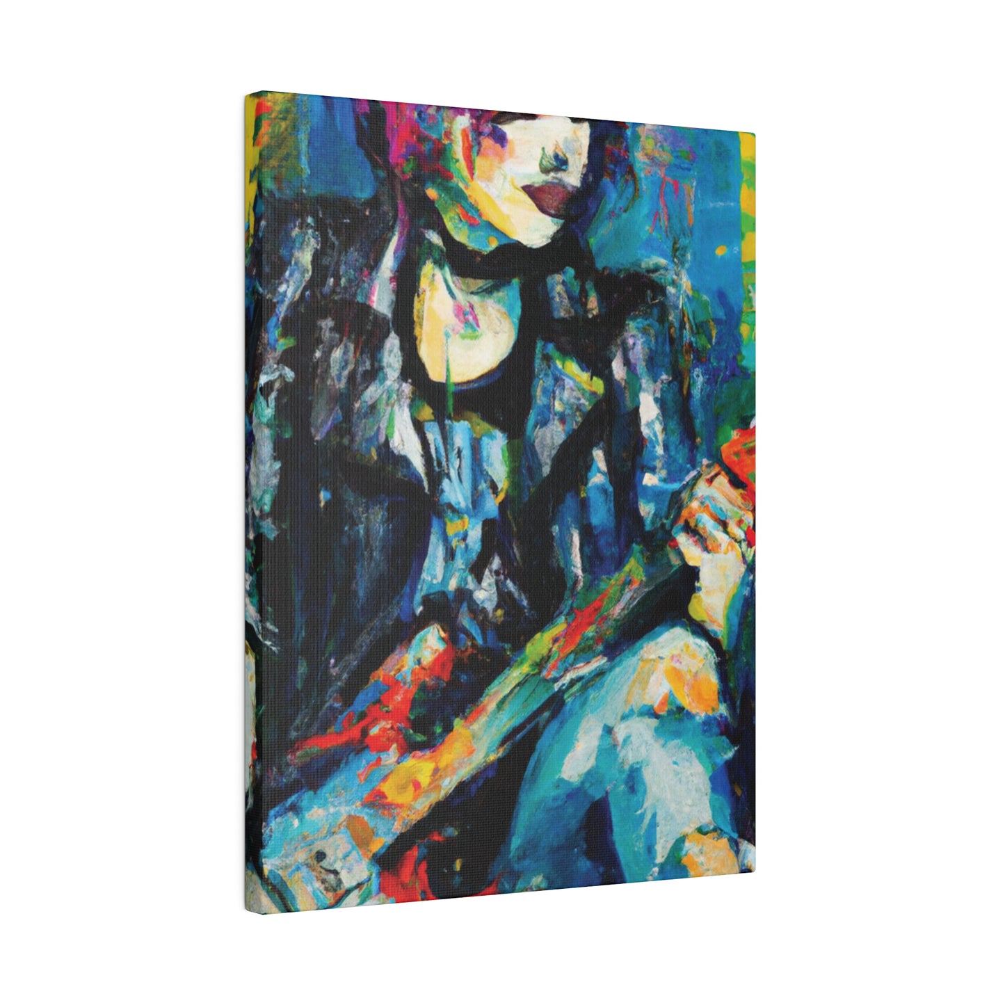 9733T - Rockstar Oil Painting Style Print | Poster | Home Decor | Wall Art | Music Art | Canvas