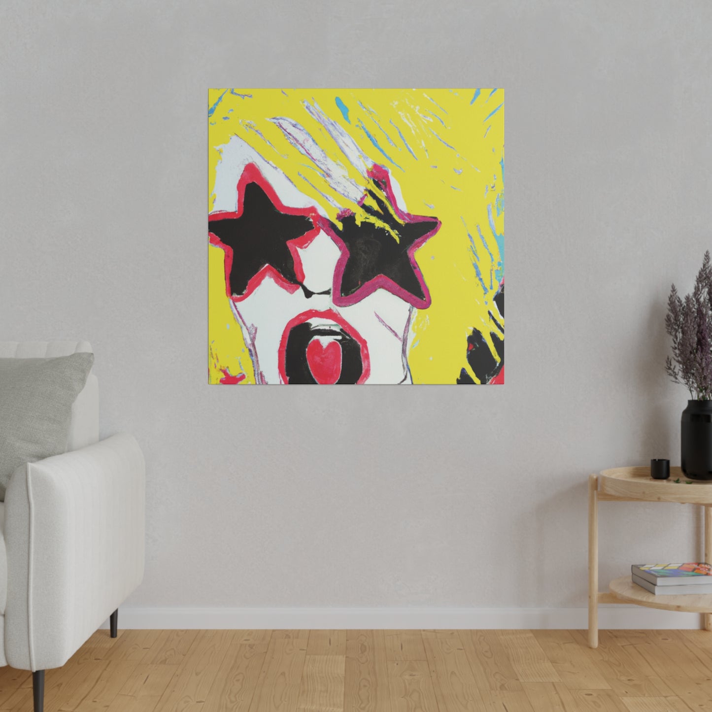 6256G - Rockstar Painting Print | Face | Abstract | Poster | Home Decor | Wall Art | Music Art | Canvas