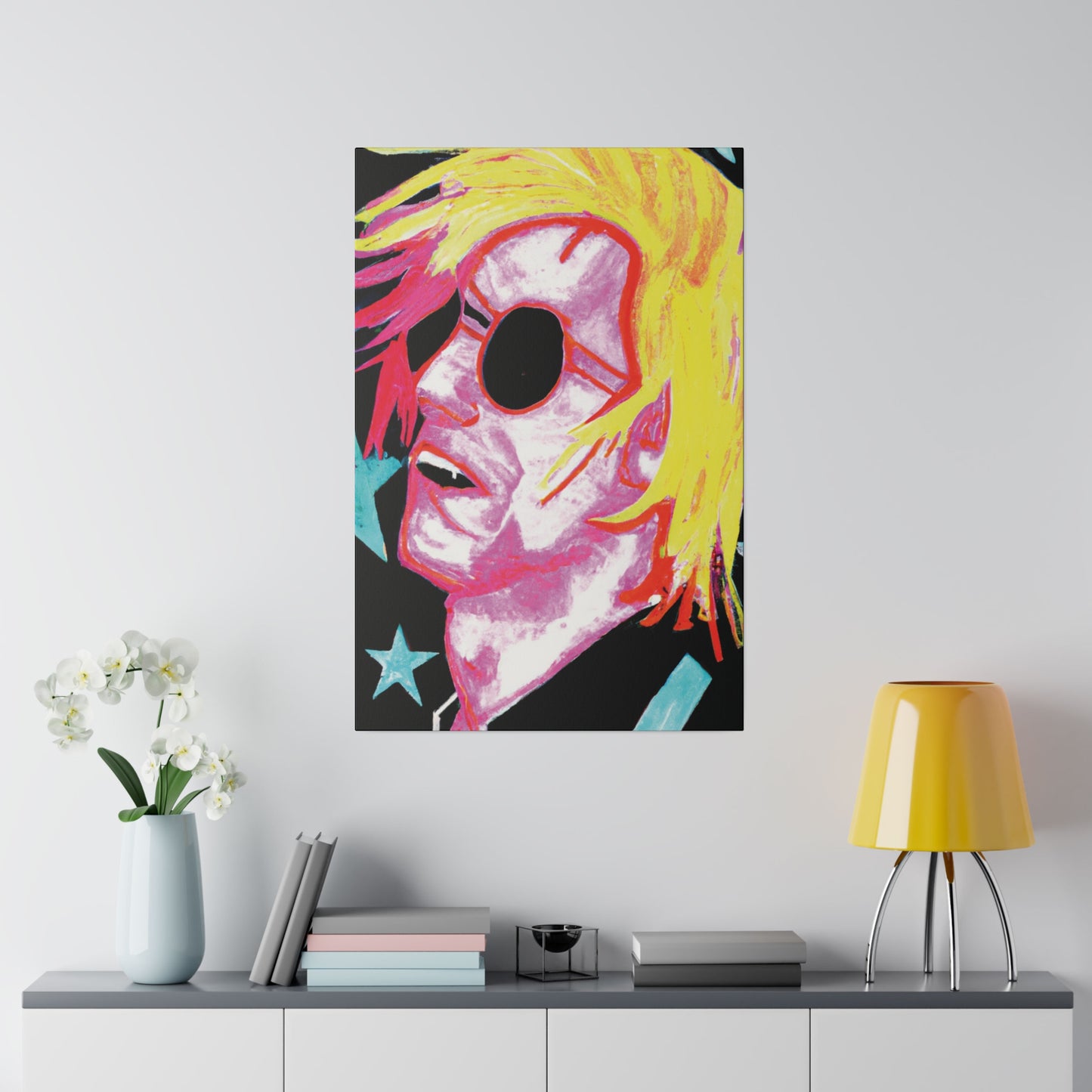 5123P - Rockstar Painting Print | Face | Abstract | Poster | Home Decor | Wall Art | Music Art | Canvas