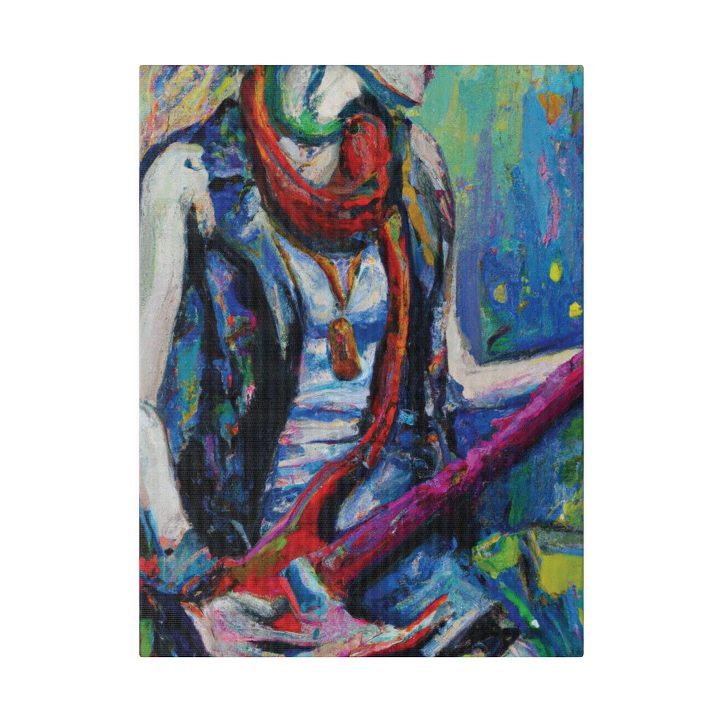 6328G - Rockstar Oil Painting Style Print | Poster | Home Decor | Wall Art | Music Art | Canvas