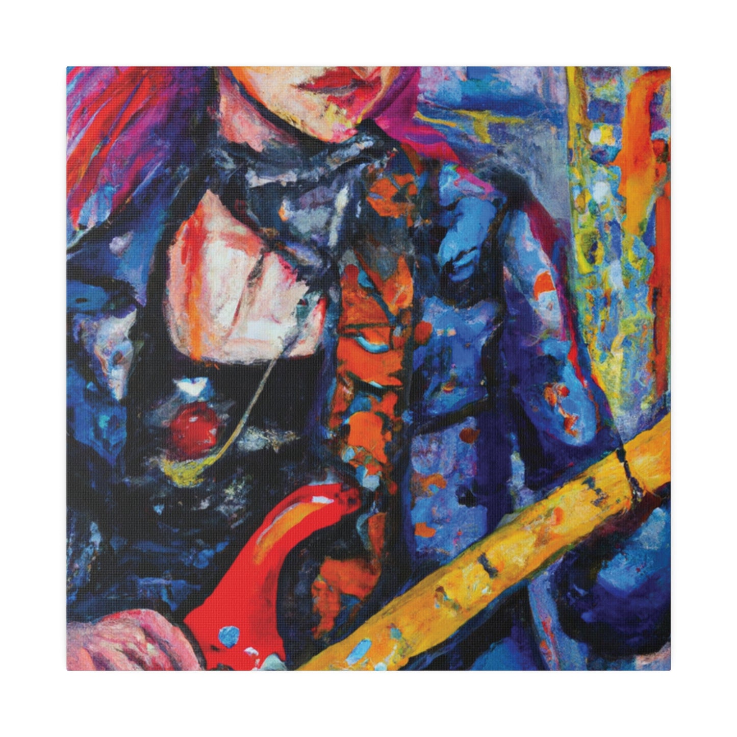 9231K - Rockstar Oil Painting Style Print | Poster | Home Decor | Wall Art | Music Art | Canvas