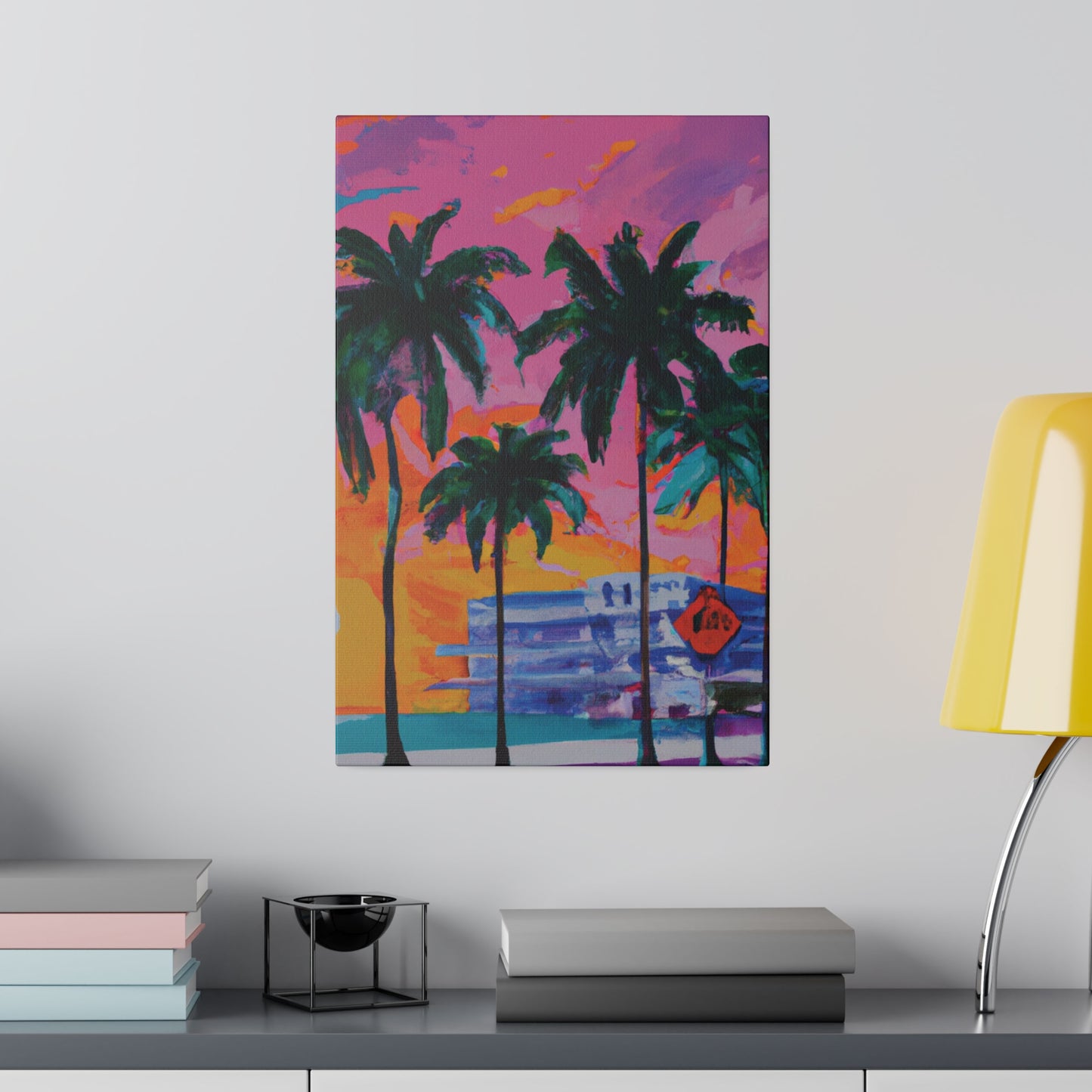 5487P - Miami Beach Sunset Painting Print | Miami | Beach | Sunset | Poster | Home Decor | Wall Art | Canvas